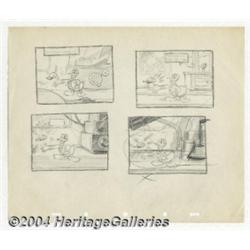 Walt Disney Studios - Thirties Donald Duck Storyboard Original Animation Art (Walt Disney, circa 193