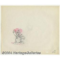 Walt Disney Studios - Donald Duck "Clock Cleaners" Animation Sketch Original Art (Walt Disney, 1937)