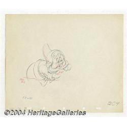 Walt Disney Studios - "Snow White and the Seven Dwarfs" Happy Animation Drawing (Walt Disney, 1937).