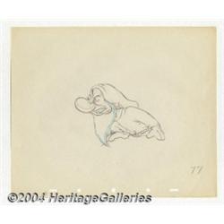 Walt Disney Studios - "Snow White and the Seven Dwarfs" Grumpy Animation Drawing Original Art (Walt 