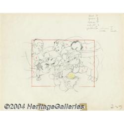 Walt Disney - Model Sheet of Thirties Movie Stars Original Animation Art (Walt Disney, 1937).