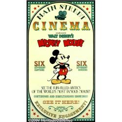 Walt Disney Studios - Mickey Mouse Disneyland Canvas Silk-screen Poster (Walt Disney, circa 1950s).