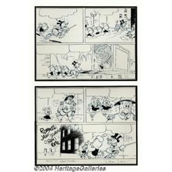 Daan Jippes and Carl Barks - Junior Woodchucks Page "Scrooge's Money Bin" Original Art (circa 1970s)