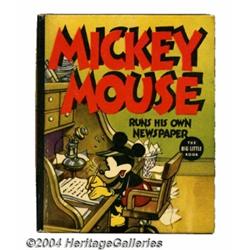 Mickey Mouse Runs His Own Newspaper Big Little Book #1409 (Whitman, 1937) Condition: NM.