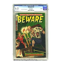 Beware #15 (#3) (Trojan/Prime, 1953) CGC FN+ 6.5 Off-white pages.