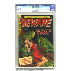 Beware #16 (#4) Bethlehem pedigree (Trojan/Prime, 1953) CGC FN+ 6.5 Off-white to white pages.