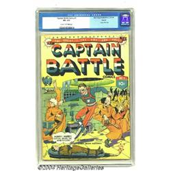 Captain Battle Comics #1 Denver pedigree (New Friday Publications, 1941) CGC VF+ 8.5 Cream to off-wh