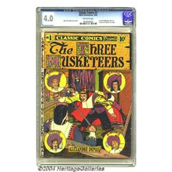 Classic Comics #1 The Three Musketeers -- First Edition (Gilberton, 1941) CGC VG 4.0 Off-white pages