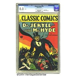 Classic Comics #13 Dr. Jekyll and Mr. Hyde -- First Edition (Gilberton, 1943) CGC VF 8.0 Cream to of