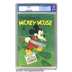 Four Color #27 Mickey Mouse and the Seven-Colored Terror (Dell, 1943) CGC FN+ 6.5 Cream to off-white