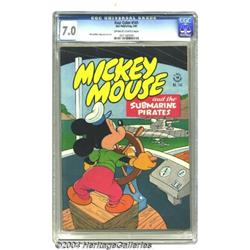 Four Color #141 Mickey Mouse and the Submarine Pirates (Dell, 1947) CGC FN/VF 7.0 Off-white to white