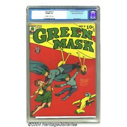 Green Mask #3 Mile High pedigree (Fox Features Syndicate, 1940) CGC VF/NM 9.0 Off-white to white pag