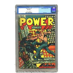 Power Comics #1 (Holyoke Publications, 1944) CGC VF+ 8.5 Off-white to white pages.