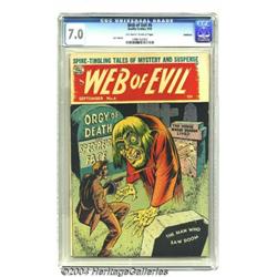 Web of Evil #6 Bethlehem pedigree (Quality, 1953) CGC FN/VF 7.0 Off-white to white pages.