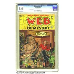 Web of Mystery #7 Bethlehem pedigree (Ace, 1952) CGC VF 8.0 Off-white pages.