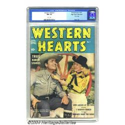 Western Hearts #1 Mile High pedigree (Standard, 1949) CGC NM 9.4 White pages.