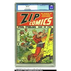 Zip Comics #5 (MLJ, 1940) CGC NM 9.4 Cream to off-white pages.