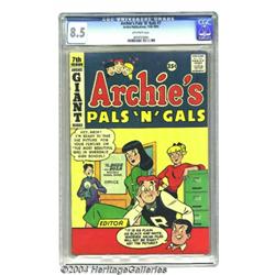 Archie's Pals 'n' Gals #7 (Archie, 1958) CGC VF+ 8.5 Off-white pages.