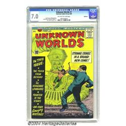 Unknown Worlds #1 Bethlehem pedigree (ACG, 1960) CGC FN/VF 7.0 Off-white to white pages.