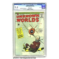 Unknown Worlds #3 Bethlehem pedigree (ACG, 1960) CGC NM 9.4 Off-white pages.