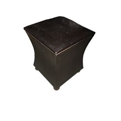 Study in Brown Leather Ottoman