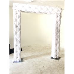 White Fabric Tuffed Arch