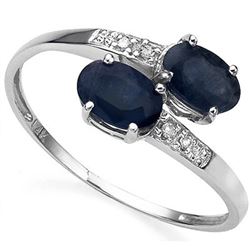 **** FEATURE ITEM **** RING - 1.18 CARAT SAPPHIRE & DIAMOND IN 10KT SOLID GOLD SETTING - INCLUDES CE