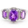 Image 2 : *RING -  2.65 CTW AMETHYST & GENUINE DIAMONDS IN *RING -  2.65 CTW AMETHYST & GENUINE DIAMONDS IN 92
