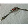 Image 2 : BRACELET - VINTAGE STYLE CRAFTING OF RUBY STYLE GEM IN GERMAN STERLING SILVER SETTING WITH 18K GOLD 