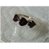Image 3 : ***** FEATURE ITEM **** RING - 3 CTW HEART FACETED GARNETS & DIAMONDS IN 925 STERLING SILVER SETTING