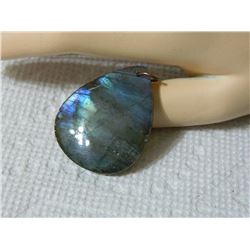 GEMSTONE PENDANT - TEAR DROP - IRRODECENT STONES 38mm tall x 6.7mm thick