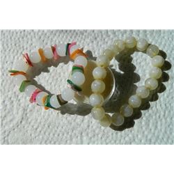 ROUND AGATE BRACELETS - 2 TTL stretch to put on