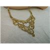 Image 2 : RHINESTONE NECKLACE - GOLD COLOR WITH CLEAR RHINESTONES