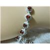 Image 4 : ***** FEATURE ITEM **** BRACELET -  4 2/3 CARAT (27 PCS) GARNETS & (10 PCS) DIAMONDS IN 925 STERLING