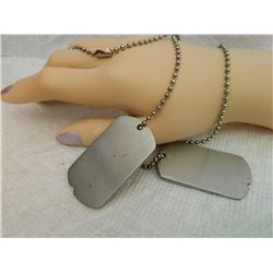 DOG TAG PENDANTS (2) BLANK - ON BALL CHAIN