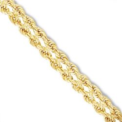 **** FEATURE ITEM **** GOLD CHAIN - 18 INCHES 0.5MM 10KT SOLID GOLD ROPE CHAIN - INCLUDES CERTIFICAT