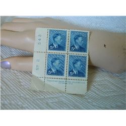 STAMPS - CANADA 5 CENTS - 1949 - 4 TTL