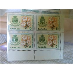STAMPS - CANADA 5 CENTS - 1964 - WHITE GARDEN LILY - 4 TTL