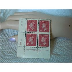 STAMPS - CANADA 1950 4cent - HIS MAJESTY KING GEORGE V1 - THESE ARE UNREVISED DESIGN ISSUE AS THEY D