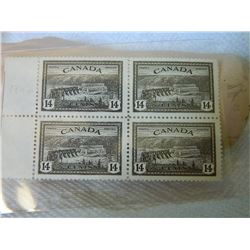 STAMPS - CANADA 14 CENTS - 1946 - HYDRO-ELECTRIC POWER PLANT - 4 TTL