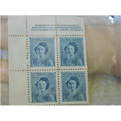 STAMPS - CANADA 4CENTS - 1947 - QUEEN - 4 TTL