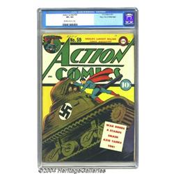 Action Comics #59 Mile High pedigree (DC, 1947) CGC VF+ 8.5 Off-white to white pages.