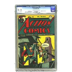 Action Comics #77 (DC, 1944) CGC NM- 9.2 Off-white to white pages.