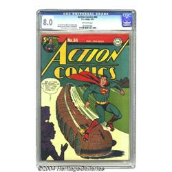 Action Comics #84 (DC, 1945) CGC VF 8.0 Off-white pages.