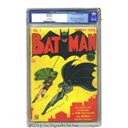 Batman #1 (DC, 1940) CGC VG 4.0 Off-white pages.