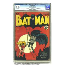 Batman #4 (DC, 1940) CGC VG 4.0 Light tan to off-white pages.