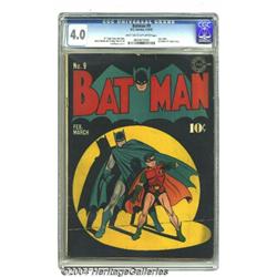 Batman #9 (DC, 1942) CGC VG 4.0 Light tan to off-white pages.