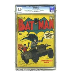 Batman #12 (DC, 1942) CGC VG/FN 5.0 Light tan to off-white pages.