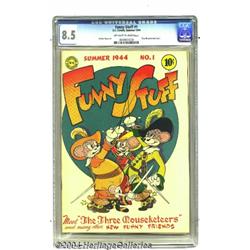 Funny Stuff #1 (DC, 1944) CGC VF+ 8.5 Off-white to white pages.