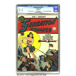 Sensation Comics #1 (DC, 1942) CGC FN- 5.5 Off-white pages.